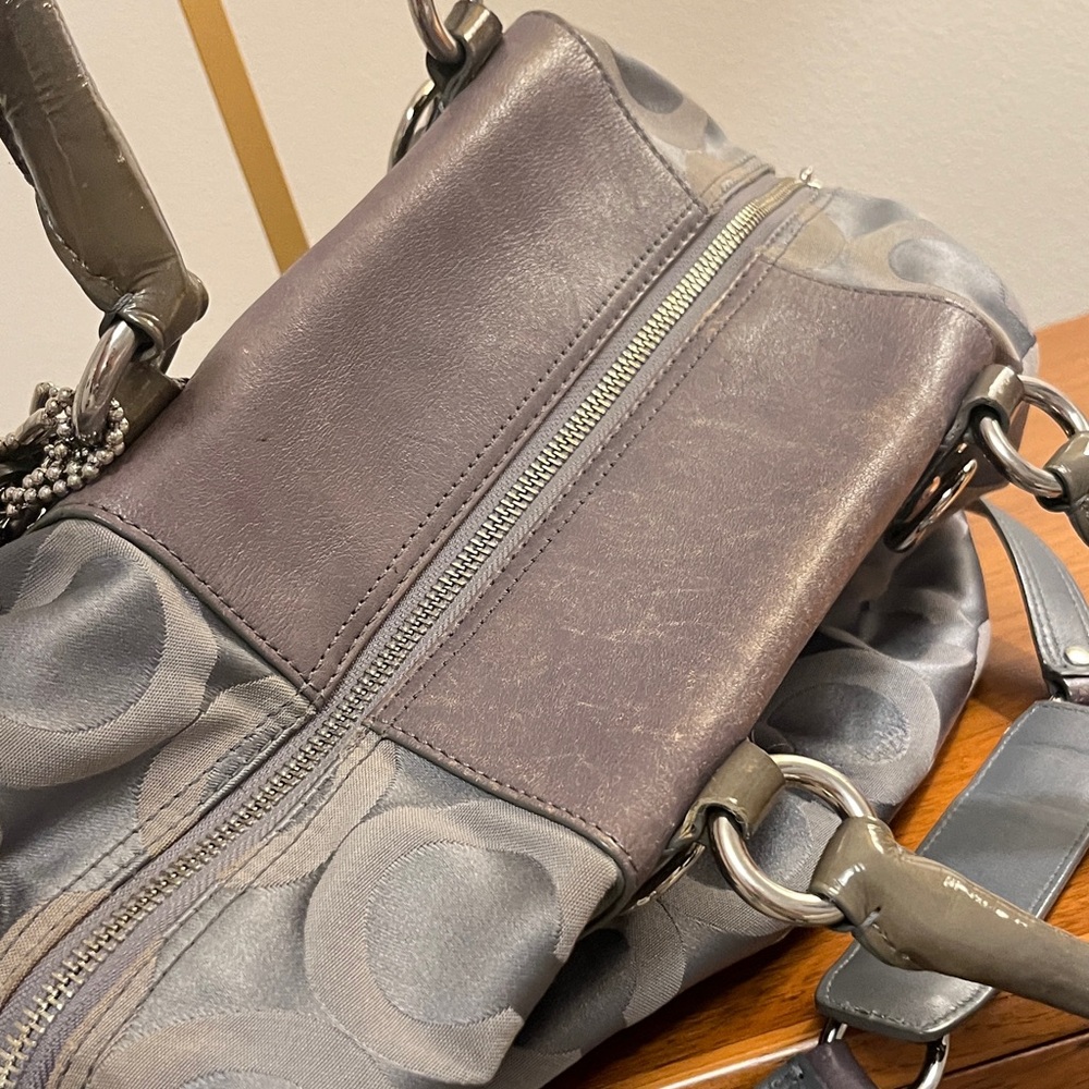 Coach Madison Op Art Dark Grey Sabrina Satchel - Picture 11 of 16